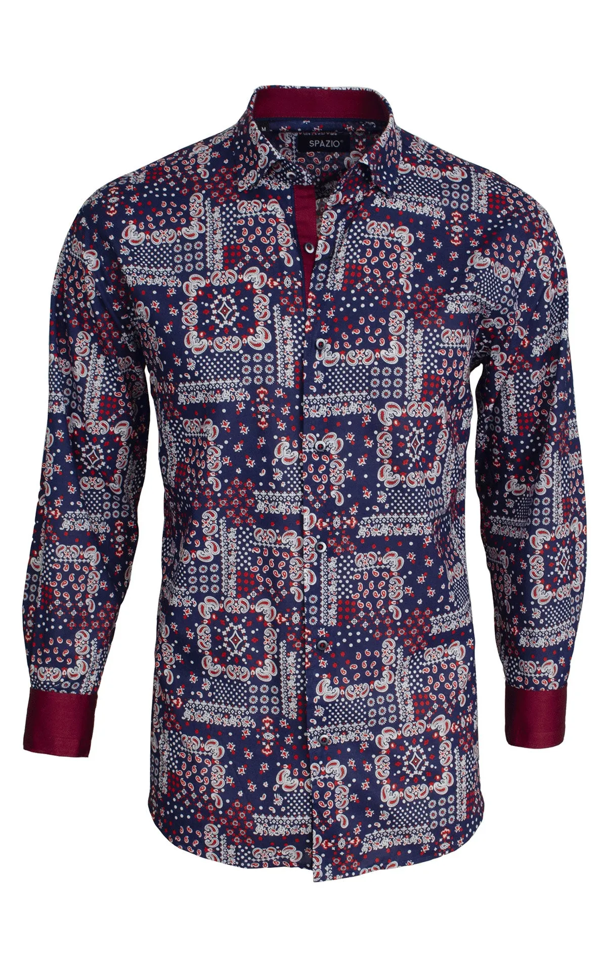 TRENTON NAVY LONG SLEEVE SLIM FIT SHIRT