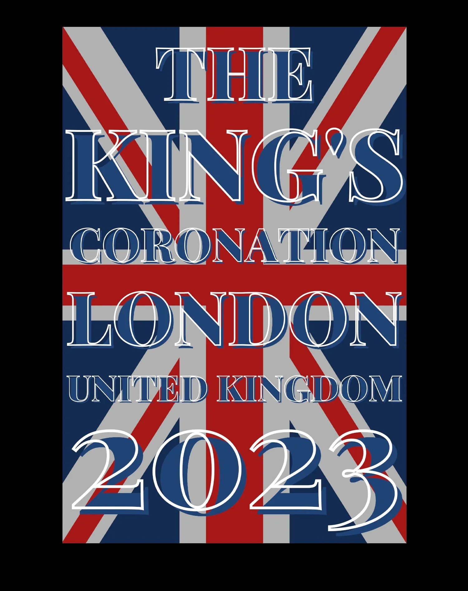 Urban Attitude Kings Coronation 2023 Union Jack UK Flag Men's T-shirt