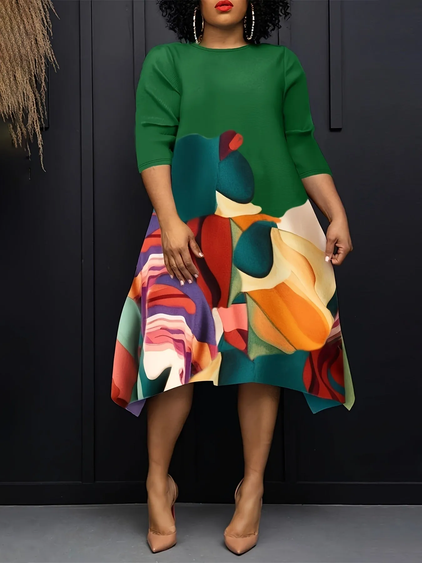 Urban Edge Patterned Dress