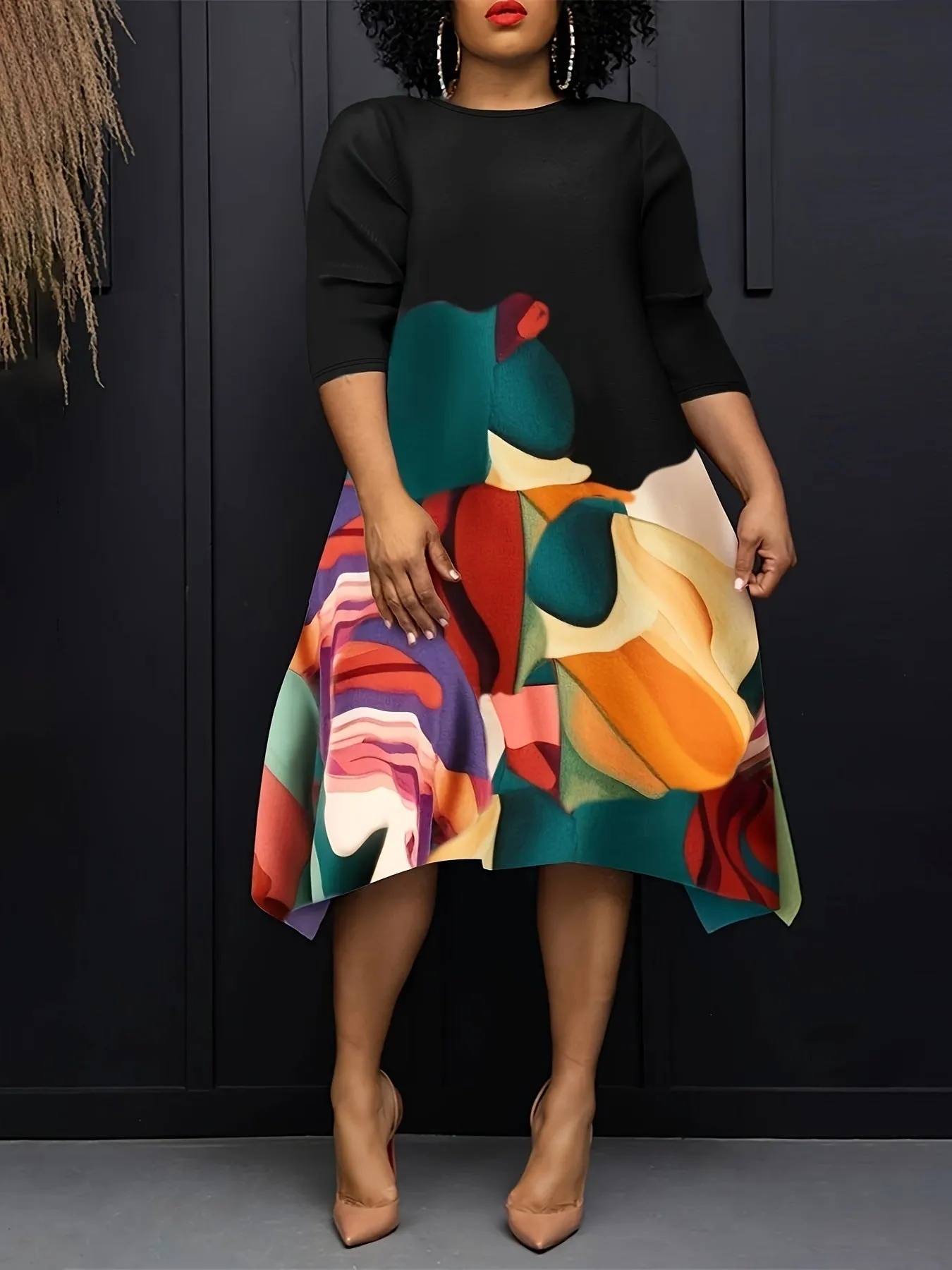 Urban Edge Patterned Dress