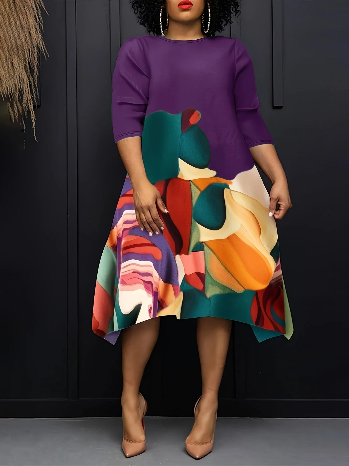 Urban Edge Patterned Dress