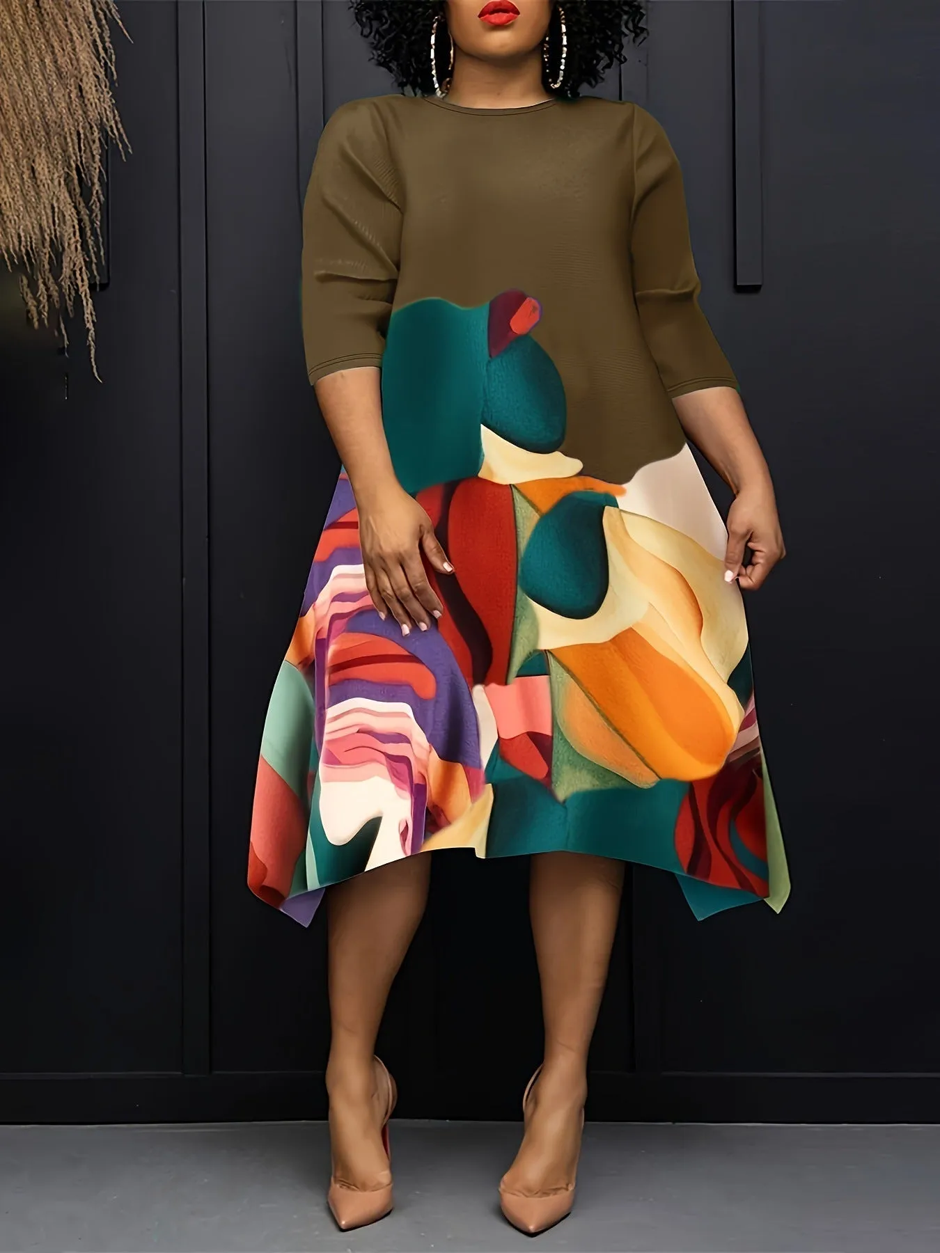 Urban Edge Patterned Dress