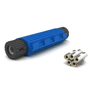 Wiska SH6803AW SHARK 310x85x60mm, IPX8 Pre-filled Gel Joint Suitable for 10-25mm 5 Core SWA, Blue