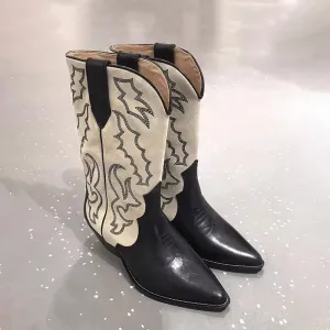 Women Retro Style Cowboy Boots