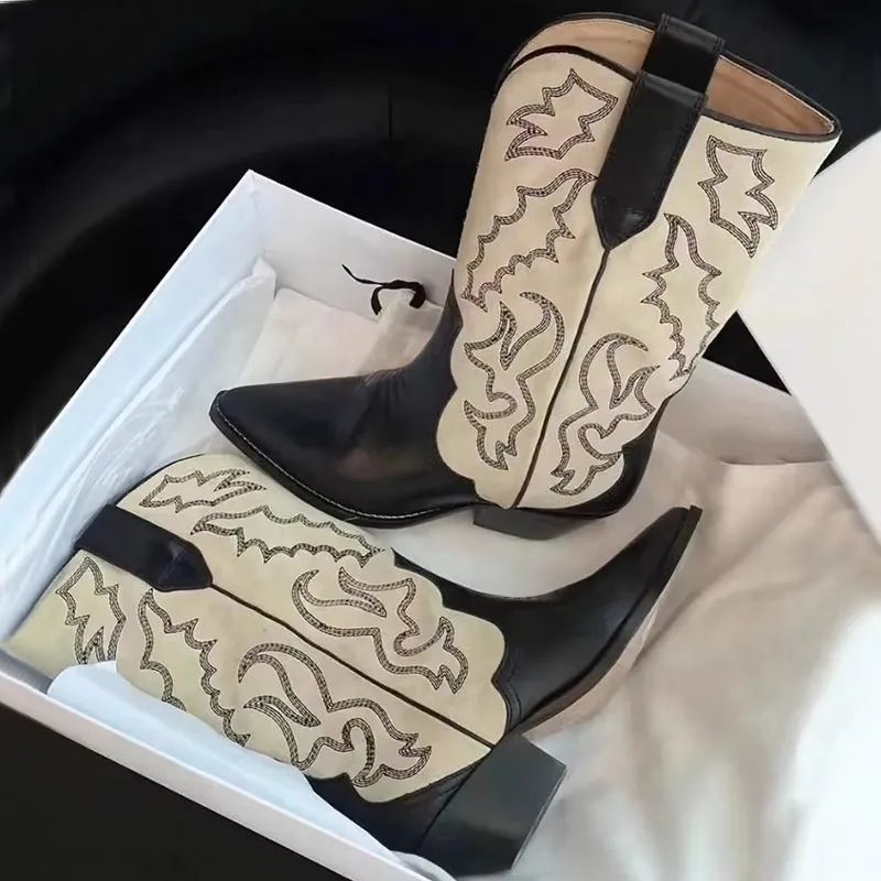 Women Retro Style Cowboy Boots