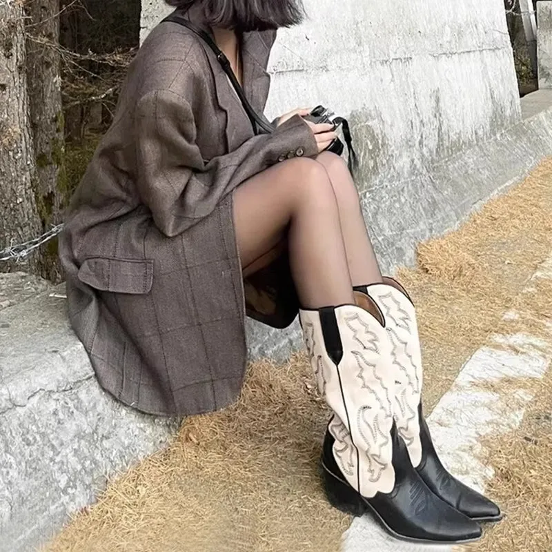 Women Retro Style Cowboy Boots