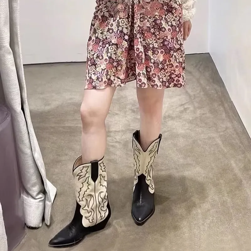 Women Retro Style Cowboy Boots