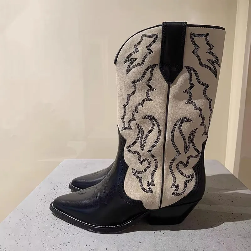 Women Retro Style Cowboy Boots