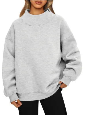 Women's Sweatshirt, Long Sleeves, High Neck, Pullover Sweatshirt, Casual Sweater, Thickened Upper Garment.C-241106-6