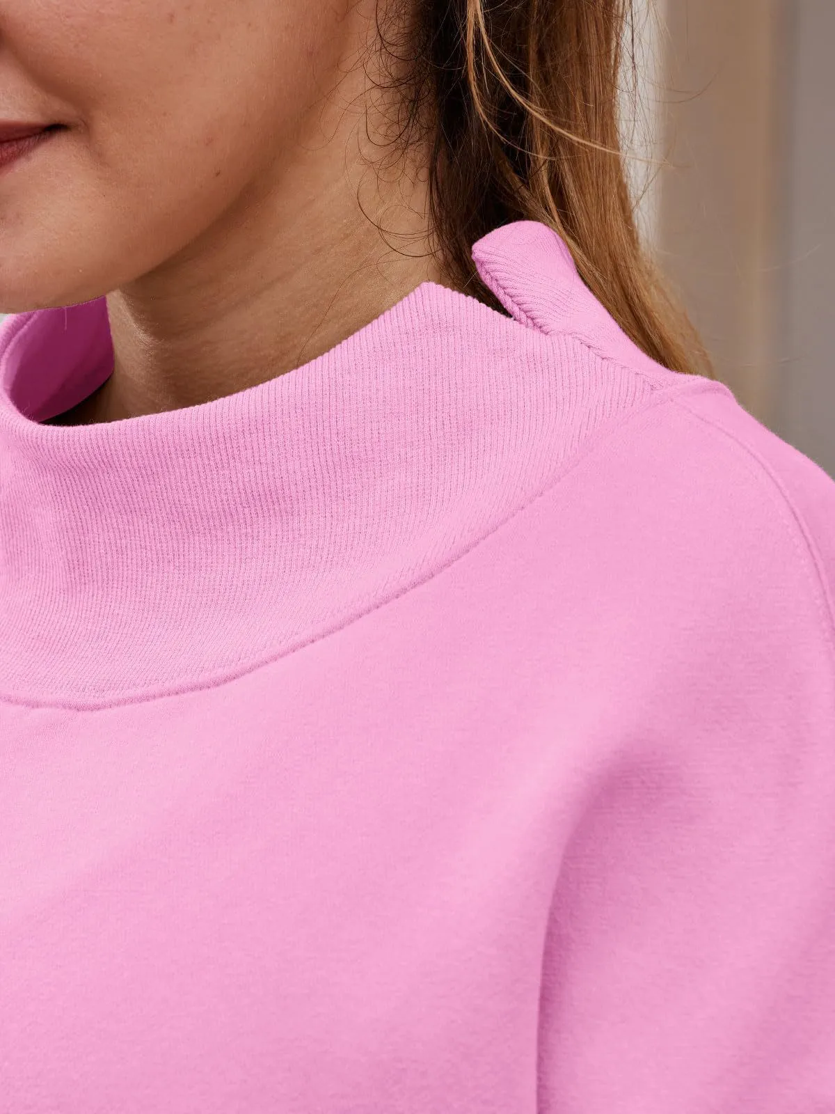 Women's Sweatshirt, Long Sleeves, High Neck, Pullover Sweatshirt, Casual Sweater, Thickened Upper Garment.C-241106-6