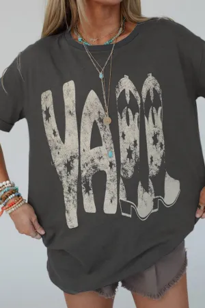 YALL Cowboy Boots Graphic Short Sleeve T-Shirt