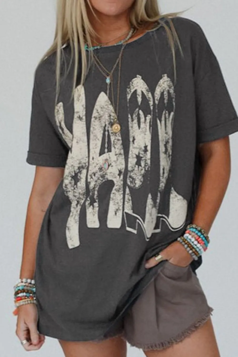 YALL Cowboy Boots Graphic Short Sleeve T-Shirt